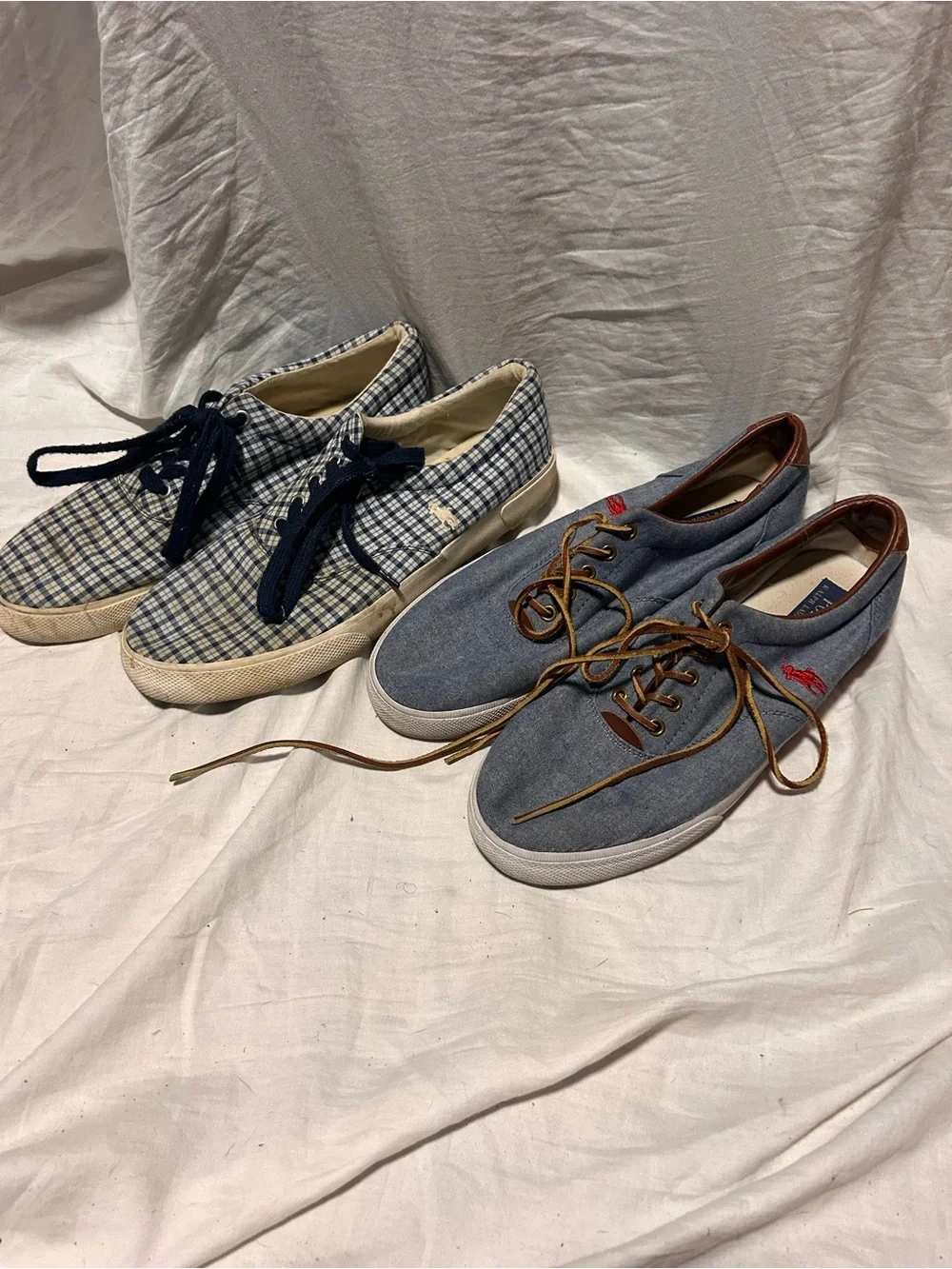 Polo by Ralph Lauren Blue Canvas Lace-Up Sneakers (TWO PAIRS)